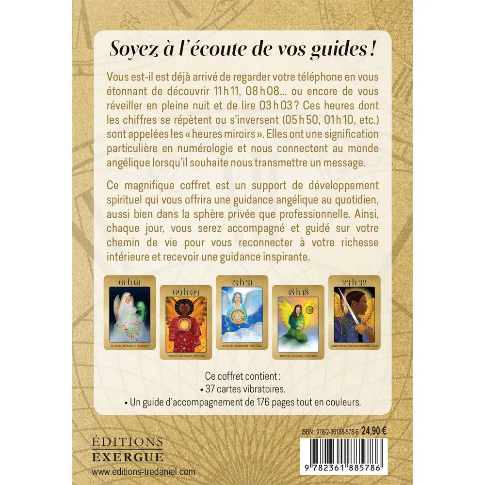 L'Oracle Angélique des Heures Miroirs - Coffret 37 Cartes Amina Ndam Editions Exergue