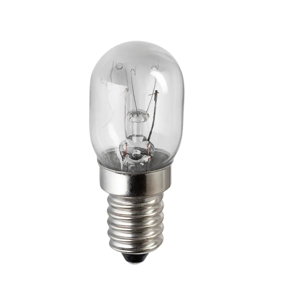 Ampoule 15W transparente petit culot à vis E14 pour lampe de sel ou veilleuse.