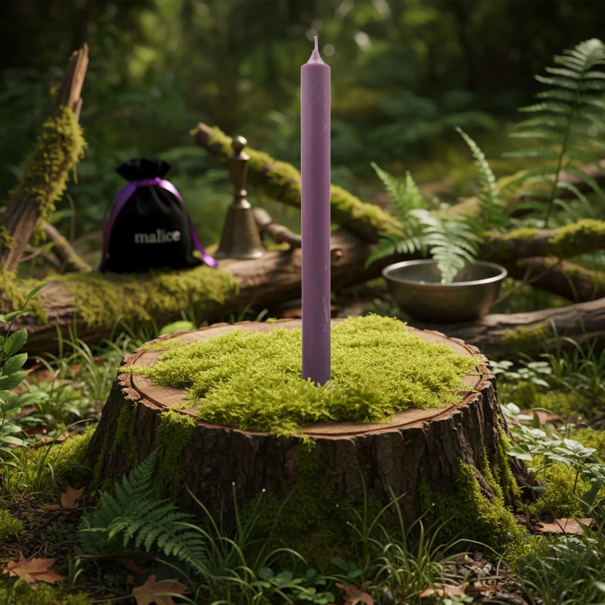 Bougie Rustic Teintée dans la Masse Violet 10h - Boîte de 12 Echoppe de Gaïa