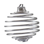 Cage spirale argentée en fil métallique extensible forme boule pour pendentif pierre.
