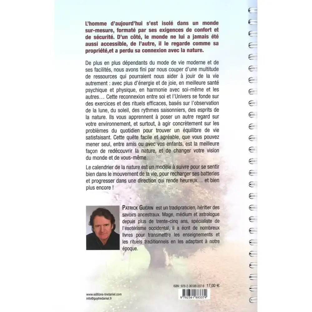 Quatrième de couverture : résumé du livre sur fond blanc avec photo de Patrick Guérin, prix 17€ et code-barres.