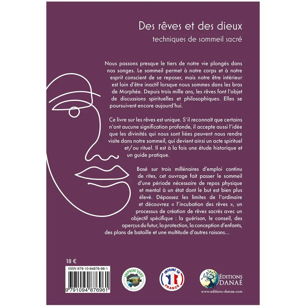 Quatrième de couverture du livre Des rêves et des dieux présentant le résumé sur l'incubation des rêves sacrés.
