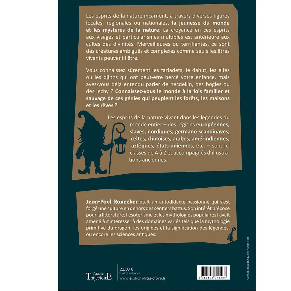 Quatrième de couverture de l'Encyclopédie des esprits de la nature présentant le résumé sur les génies et légendes.