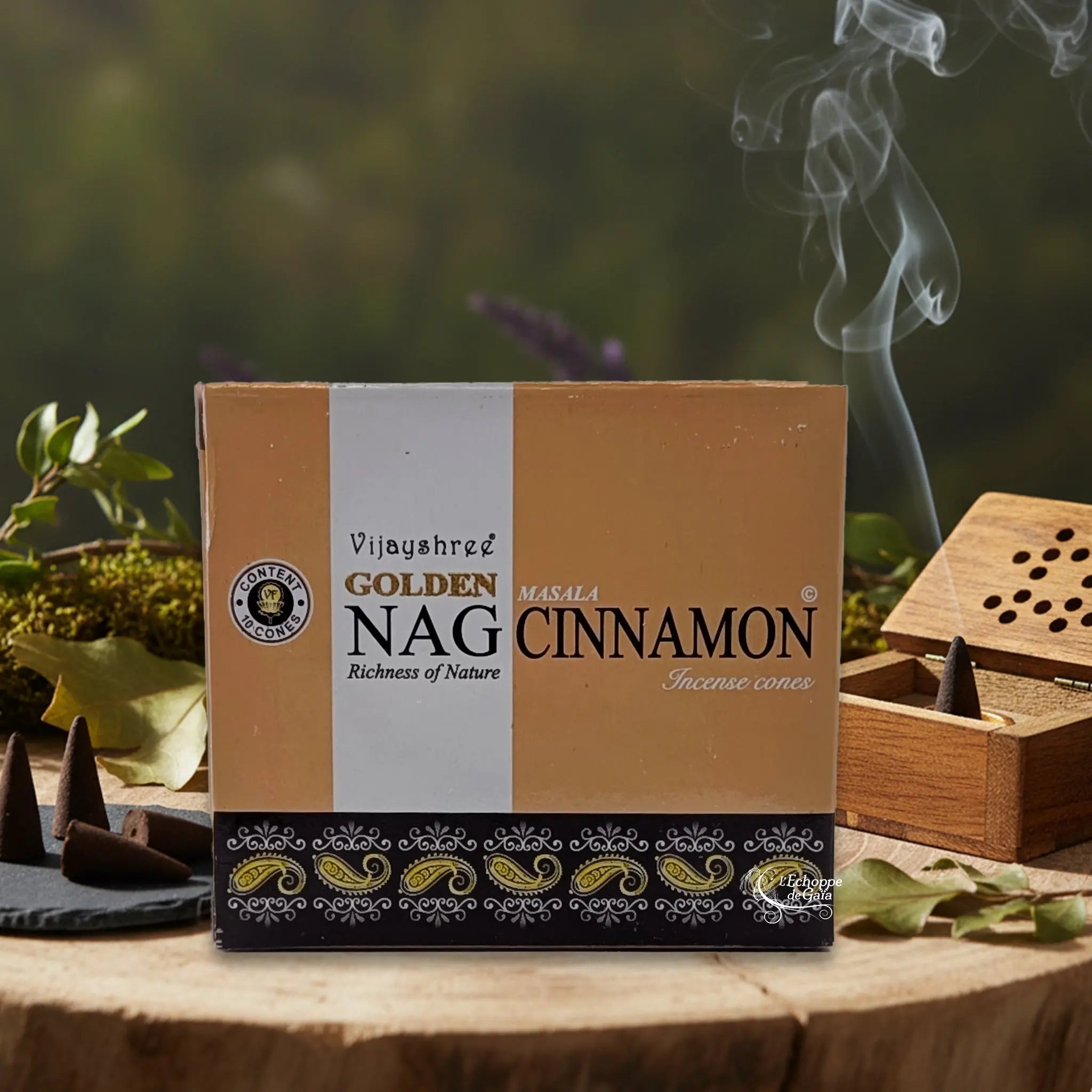 Encens Golden Nag Cinnamon Cannelle - Cônes Vijayshree Golden