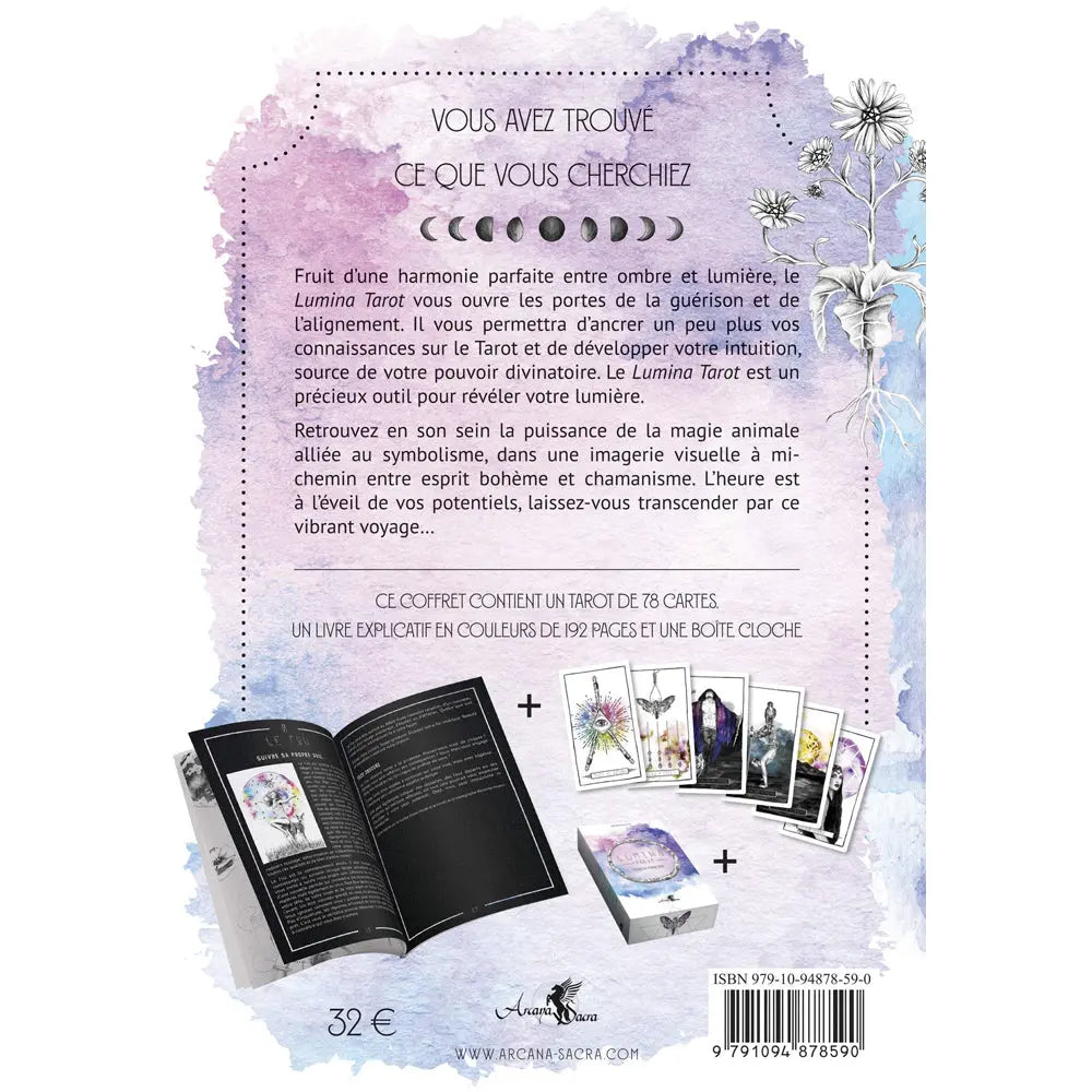 Lumina Tarot - Coffret Jeu de 78 Cartes Editions Arcana Sacra